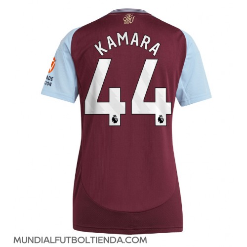 Camiseta Aston Villa Boubacar Kamara #44 Primera Equipación Replica 2024-25 para mujer mangas cortas